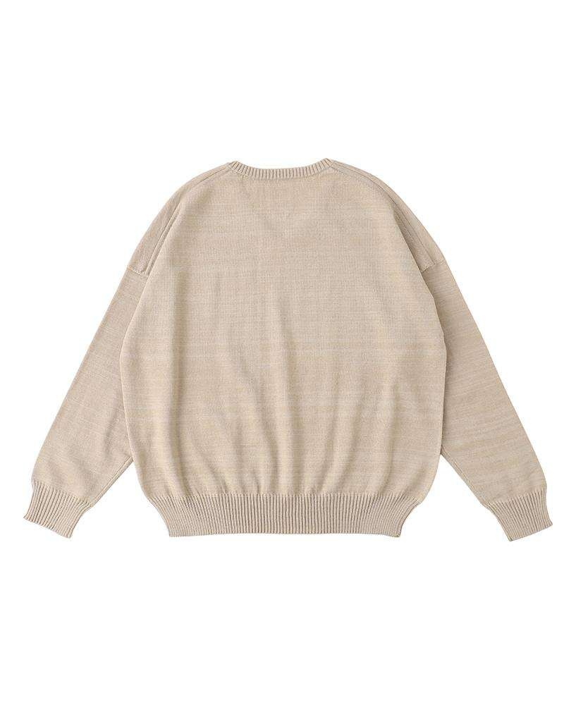 AMPLUS V-NECK KNIT L/S IVORY - 2