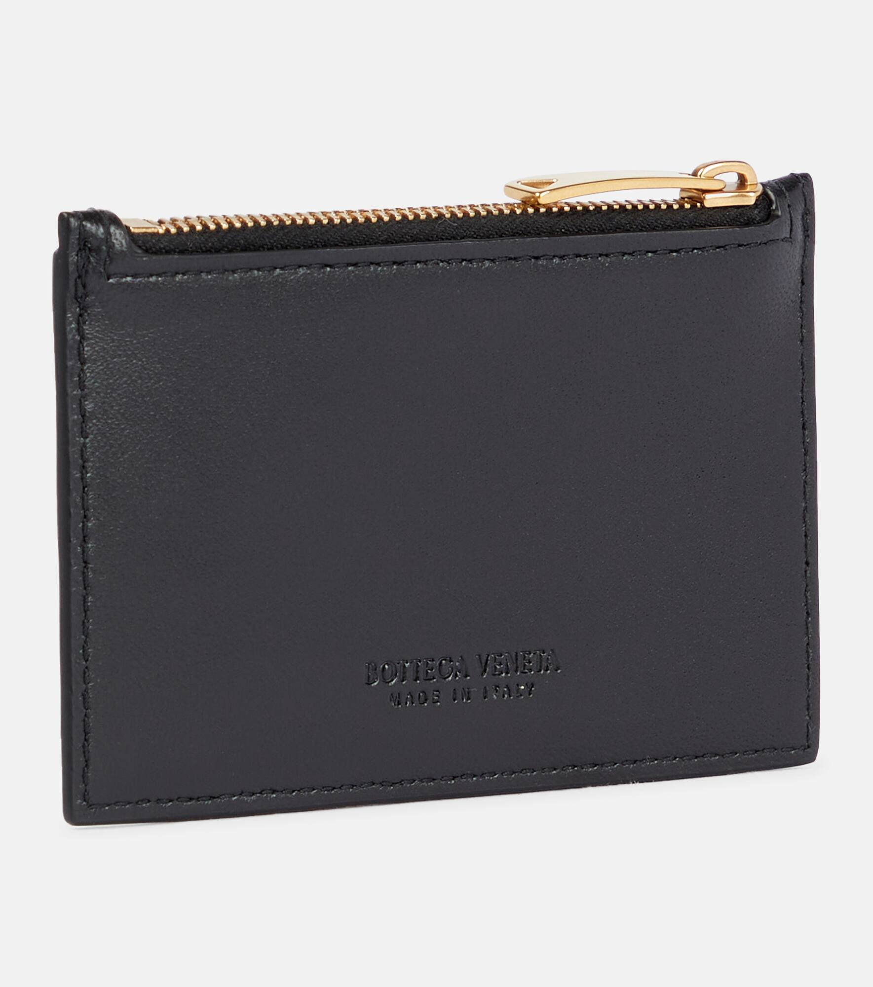 Intrecciato leather card holder - 3
