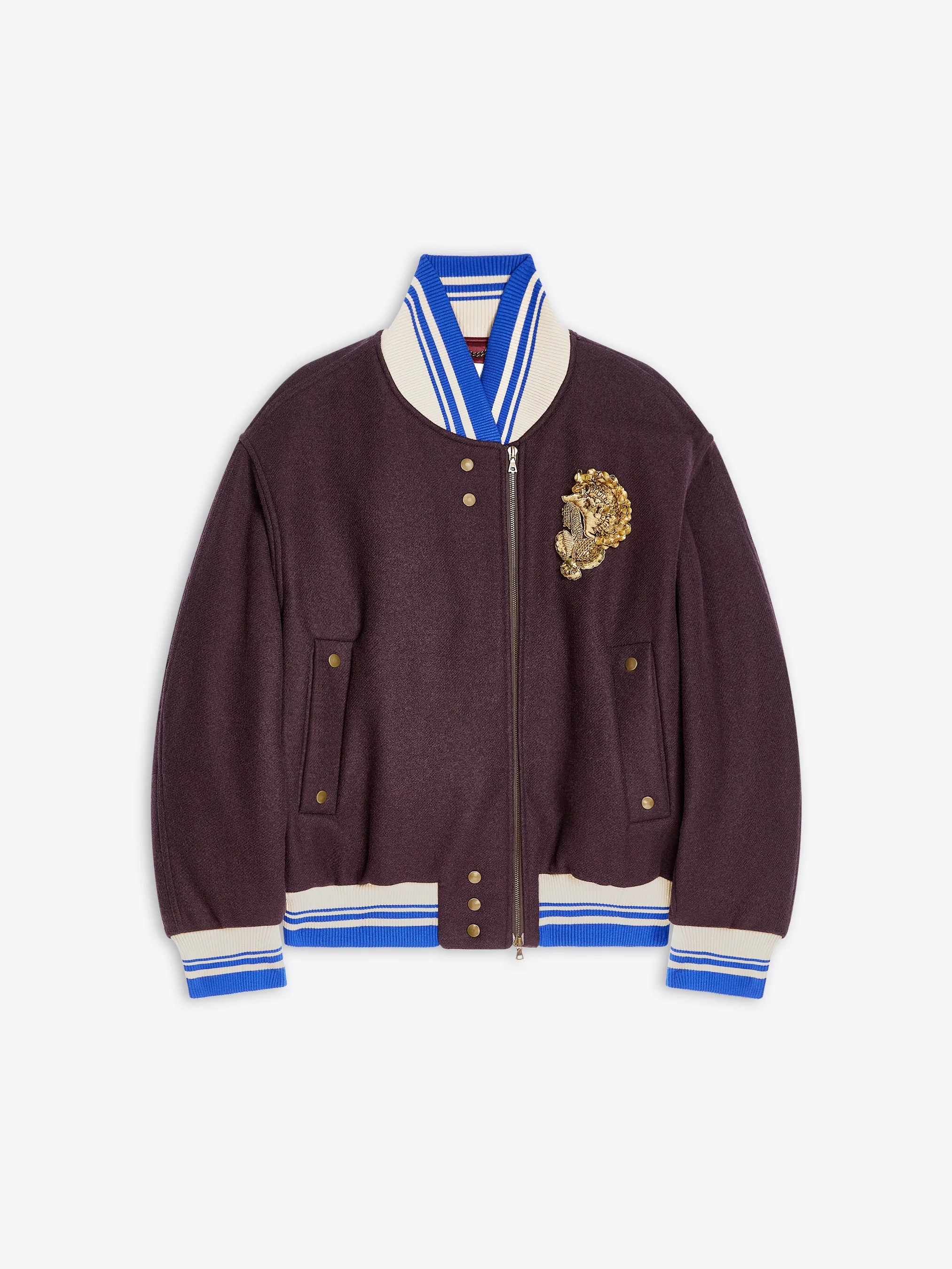 EMBROIDERED WOOL BOMBER - 1