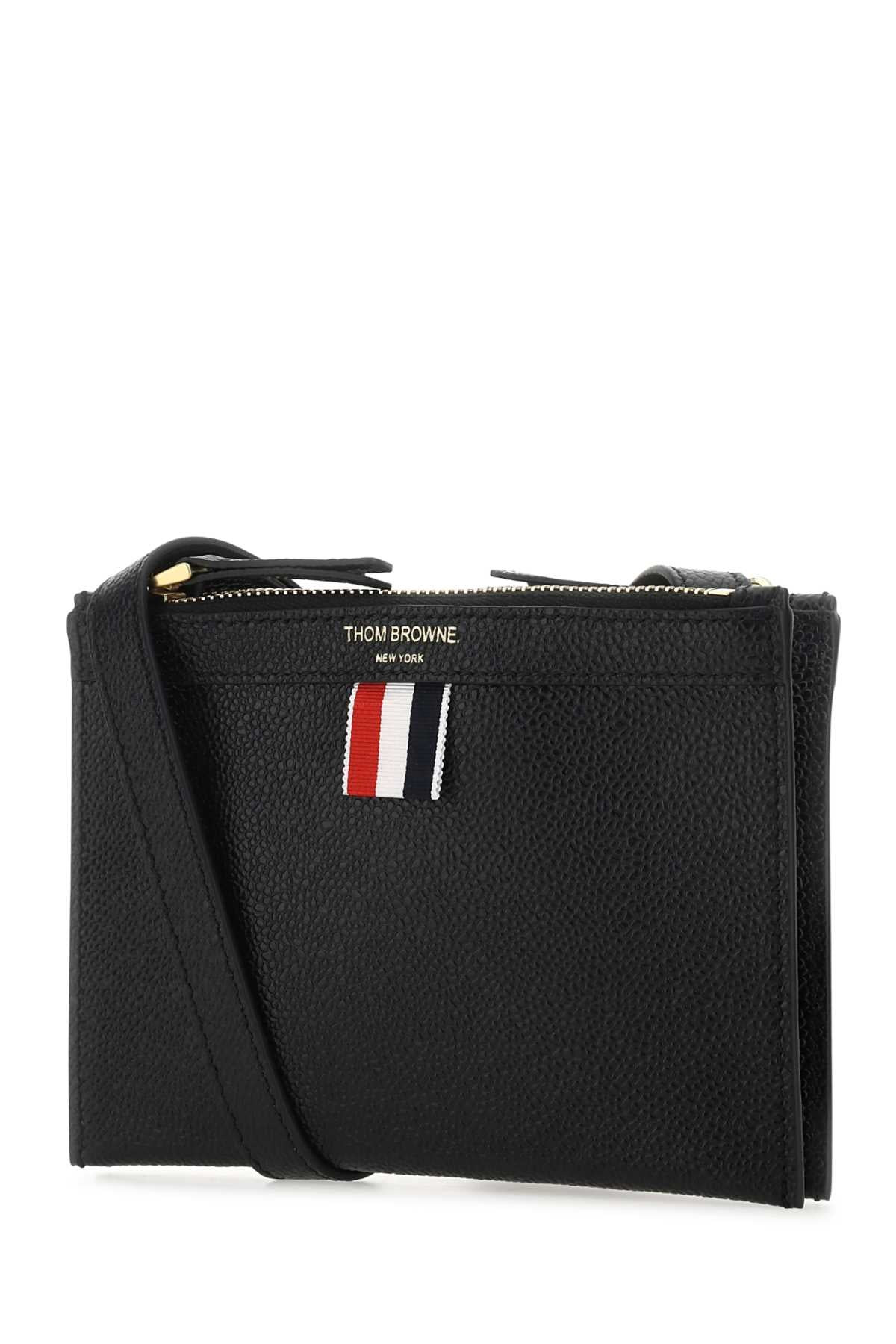 Thom Browne Women Black Leather Mini Document Holder - 2