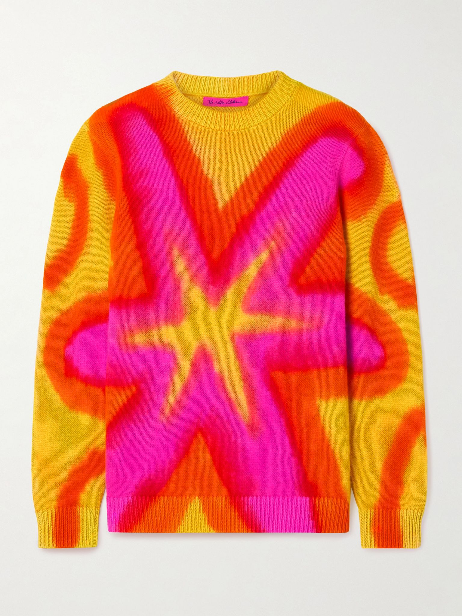 Tie-dyed cashmere sweater Yellow - 1