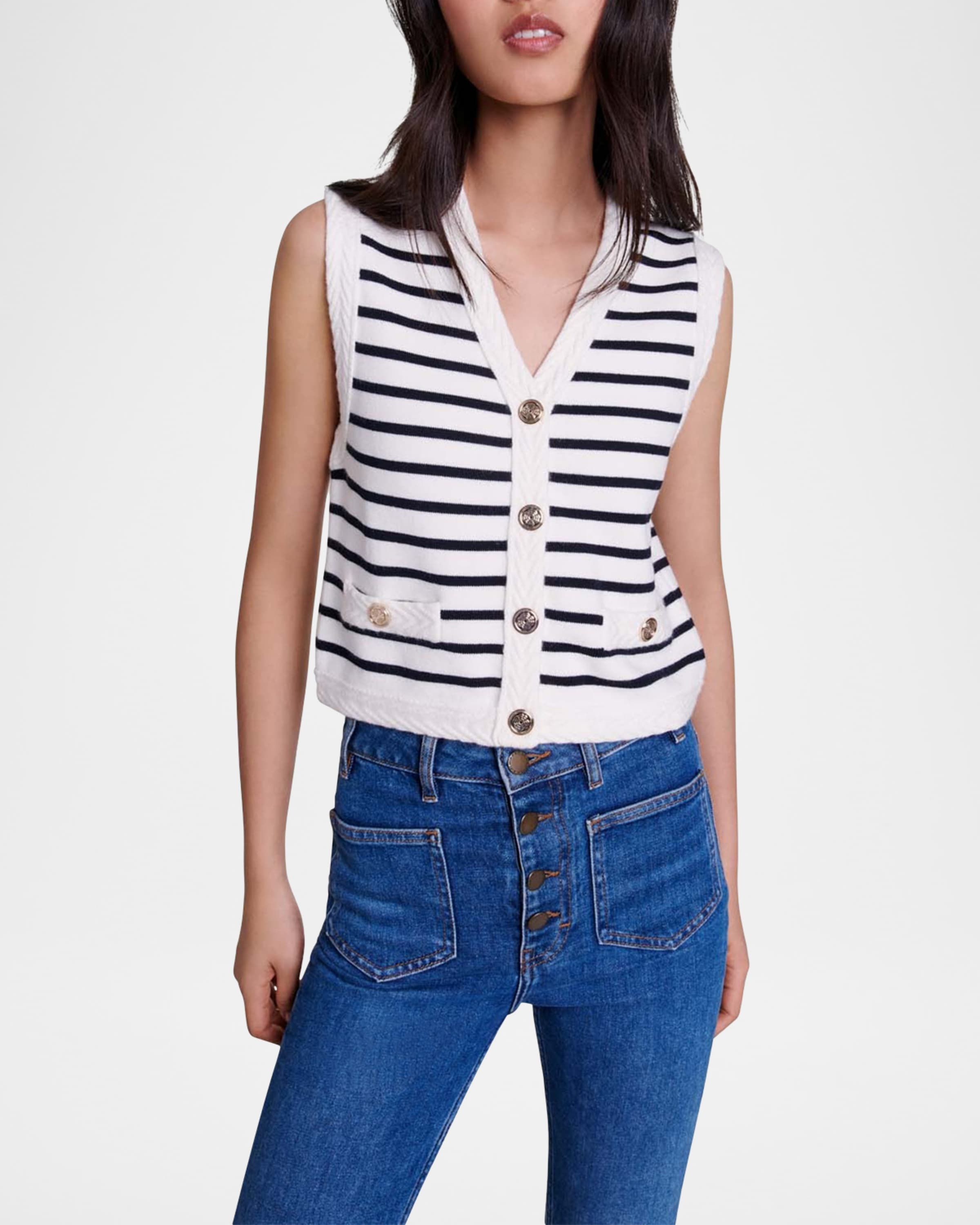 Melisse Striped Knit Vest - 1