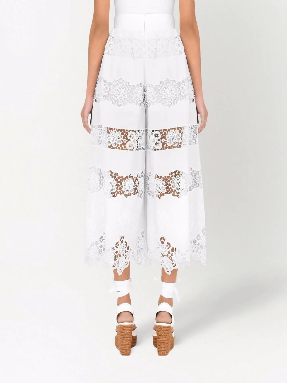 openwork embroidered culottes - 4