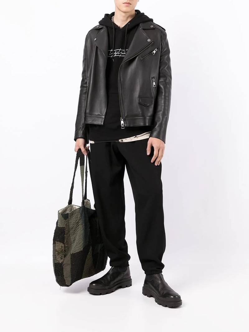 Yohji Yamamoto logo-print hoodie outlook