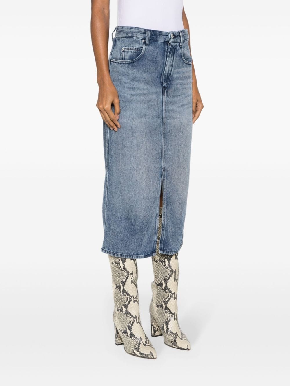 Tilauria stonewashed denim skirt - 3