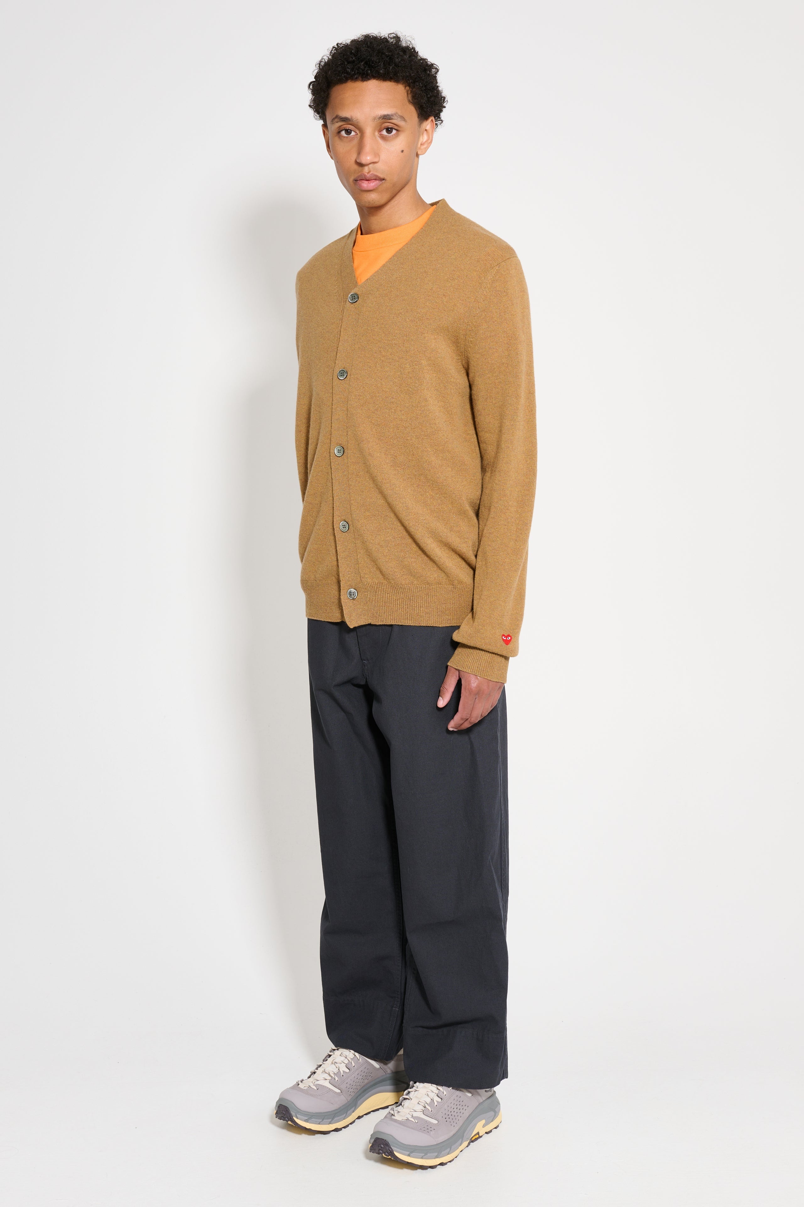 COMME DES GARÇONS PLAY KNIT CARDIGAN CAMEL - 1