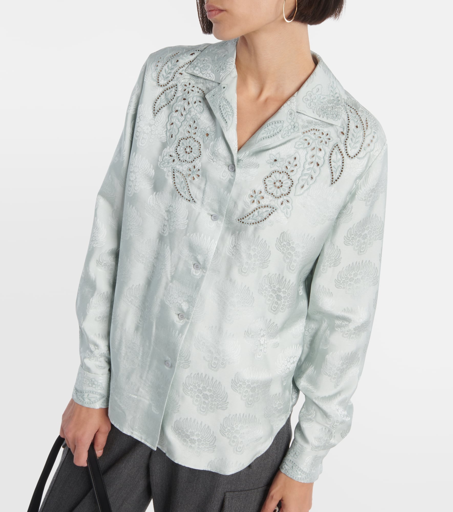 Enora floral silk jacquard shirt - 5