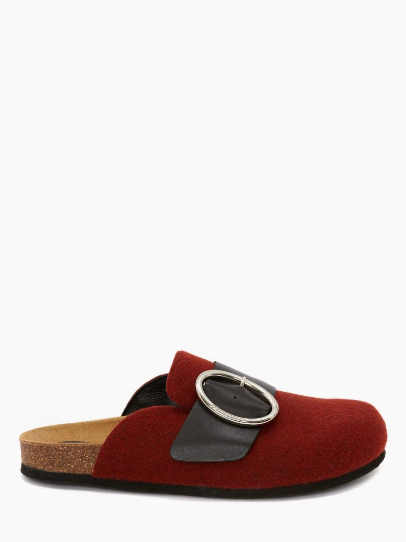 MEN’S FELT BUCKLE LOAFER MULES 1