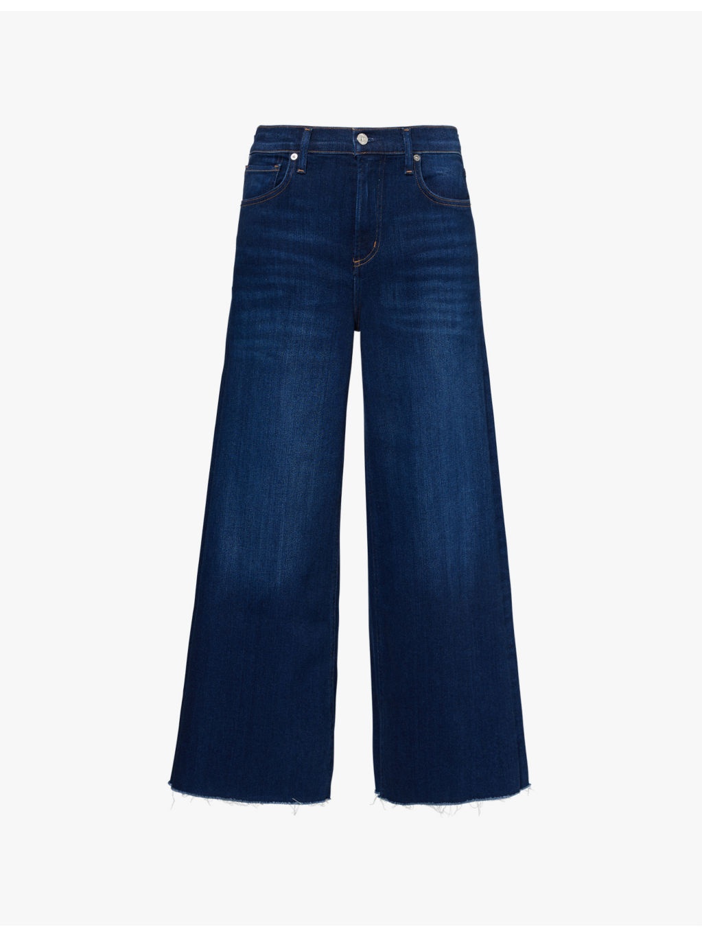 Lyra wide-crop-leg high-rise stretch-regenerative-denim blend jeans - 1