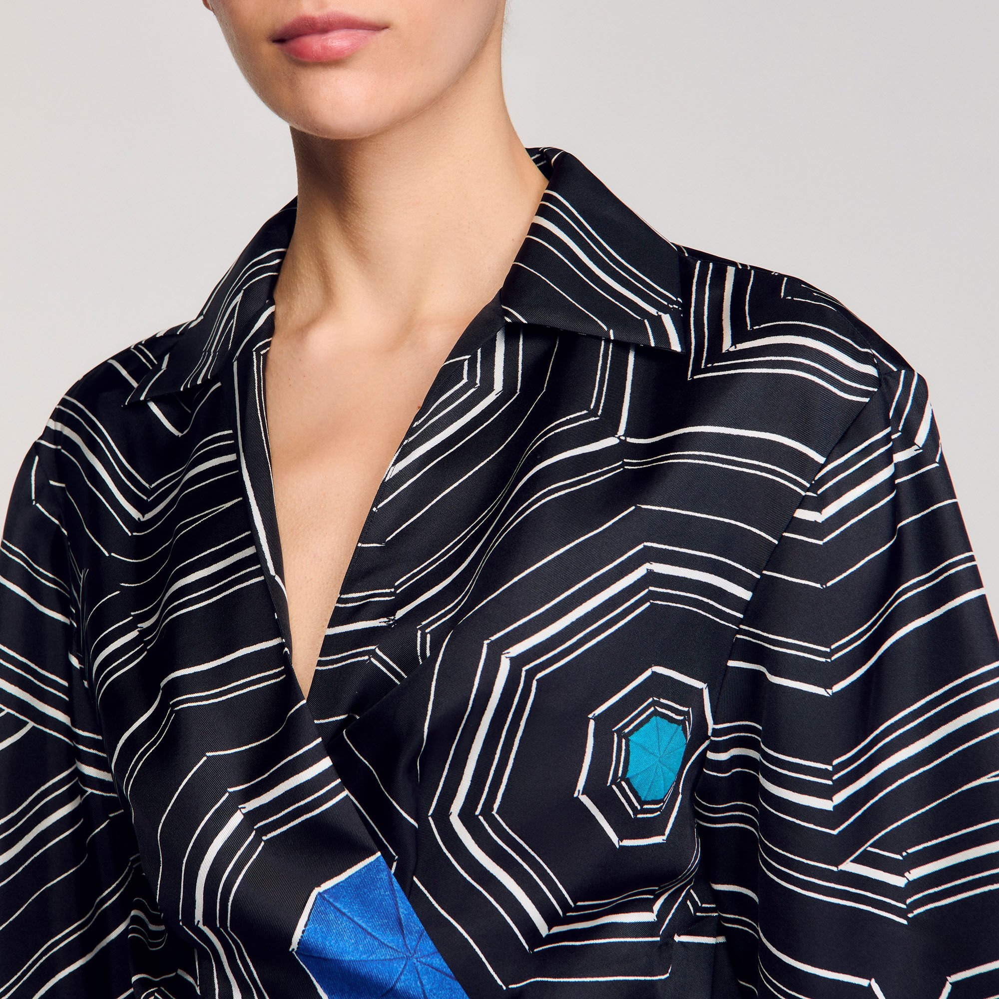 SPIRAL-MOTIF SILK SHIRT - 3