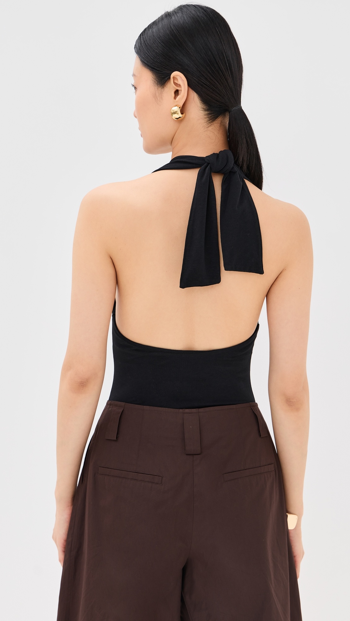 Cotton Tencel Halter Bodysuit - 2