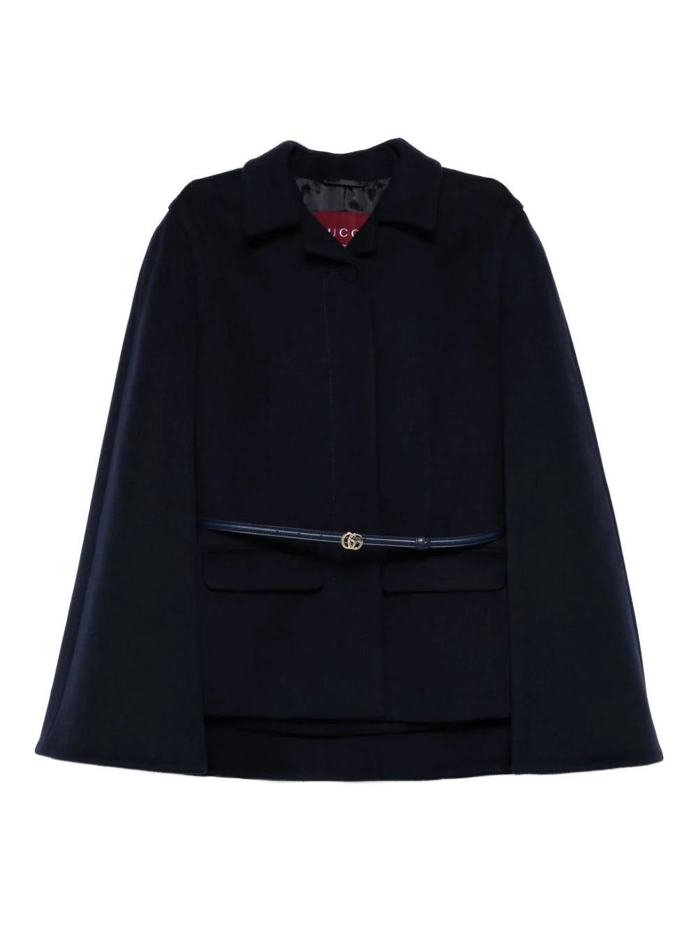 belted wool cape - 1