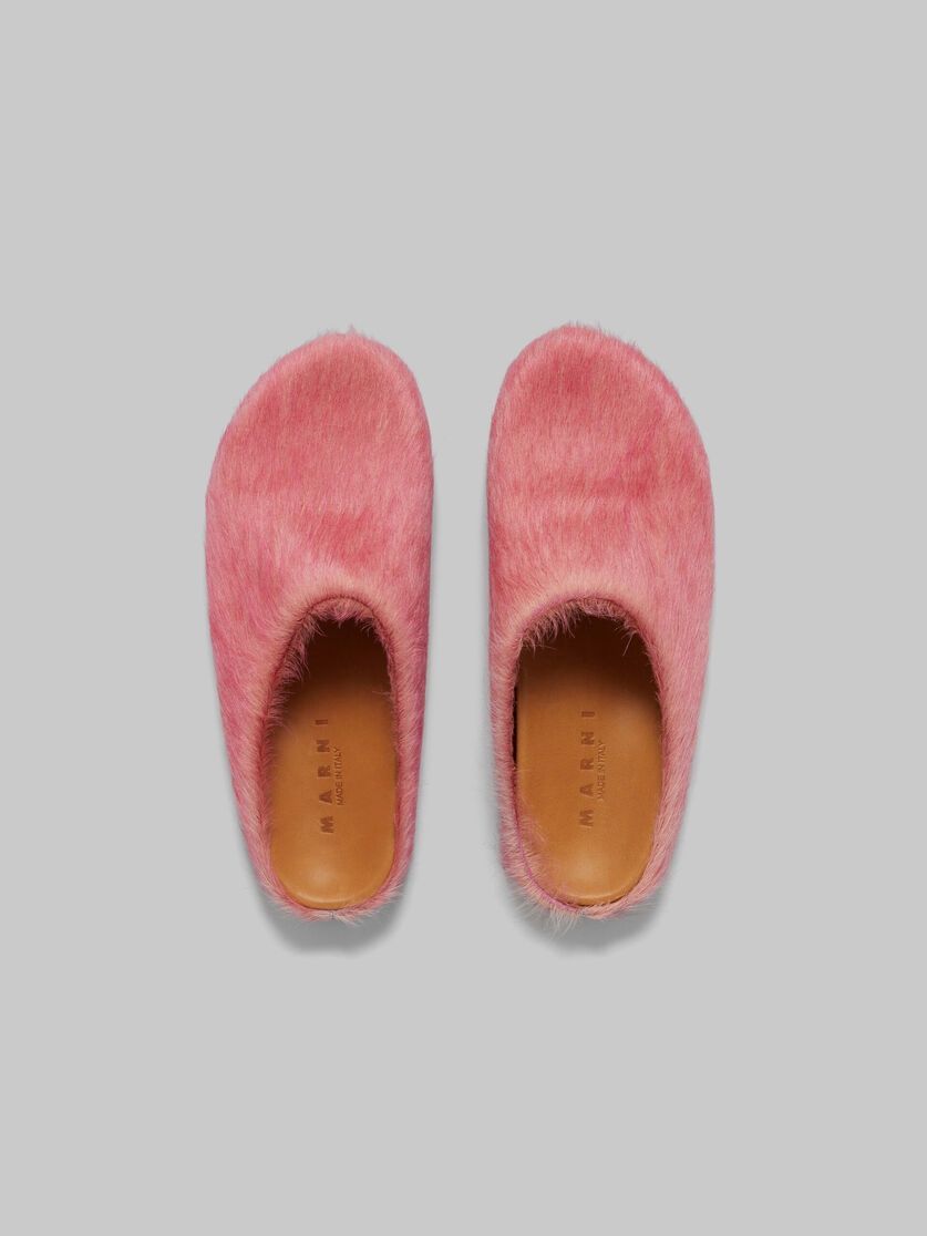 PINK LONG-HAIR CALFSKIN FUSSBETT SABOT - 4