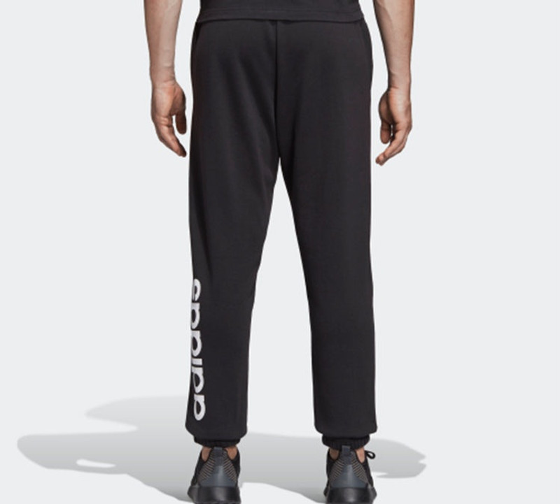 adidas adidas neo Essentials Linear Tapered Logo Knit Long Pants Black DQ3081 outlook