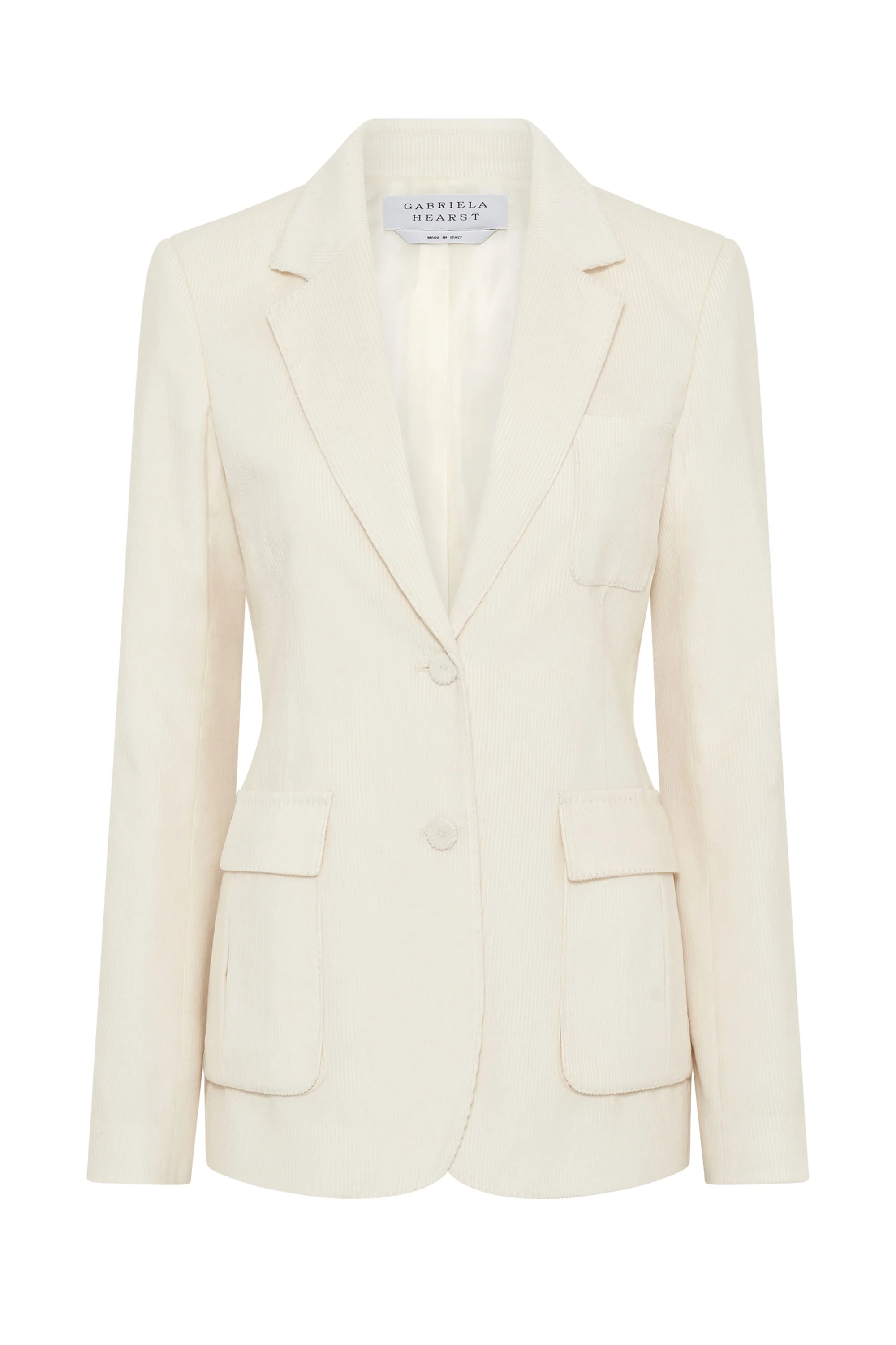 Louisa Blazer in Ivory Sea Island Cotton Corduroy - 1