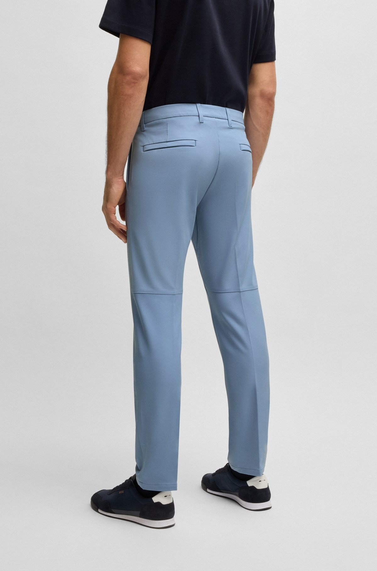 SLIM-FIT PANTS IN WATER-REPELLENT STRETCH FABRIC - 4