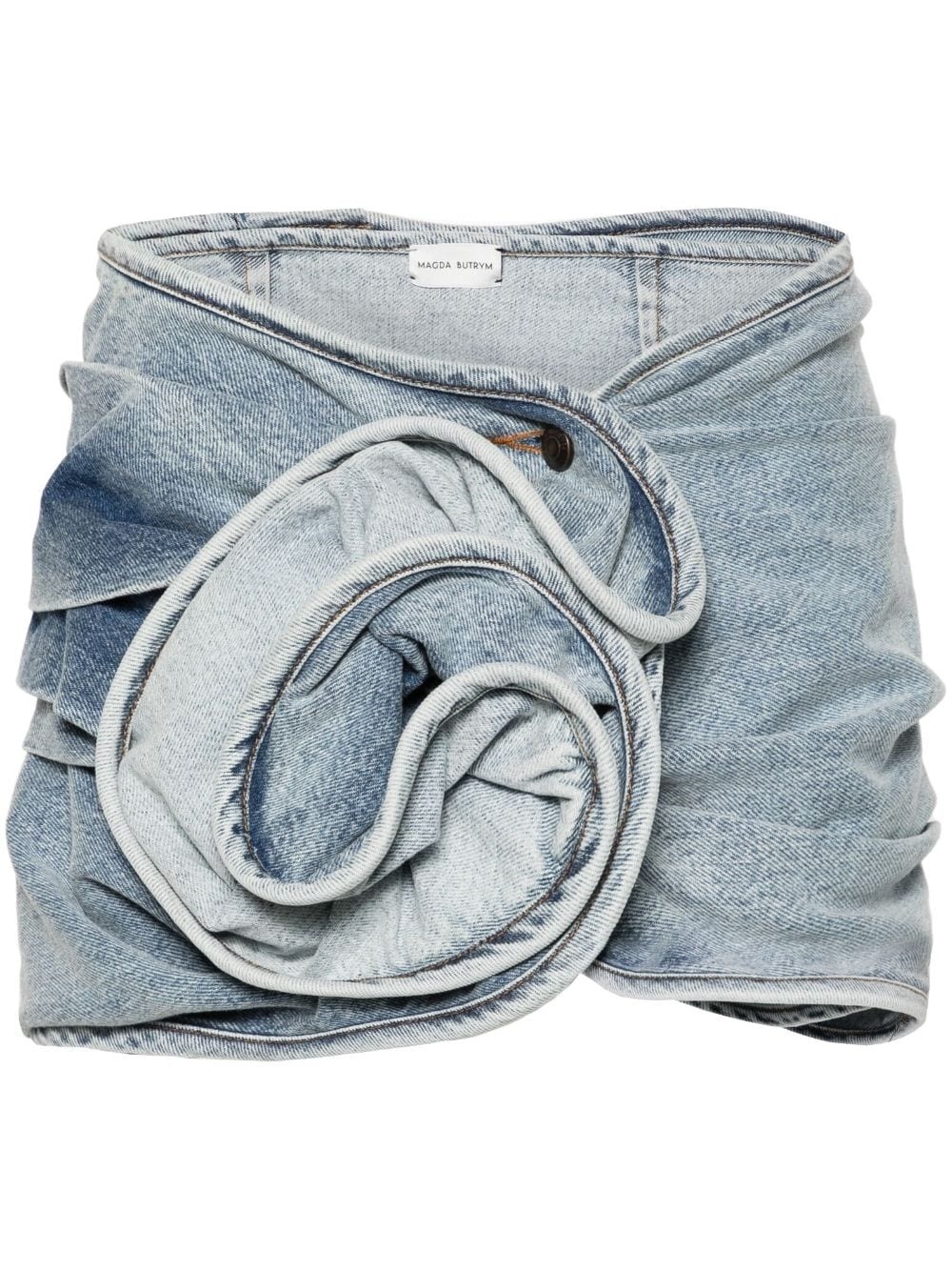 draped denim mini skirt - 1