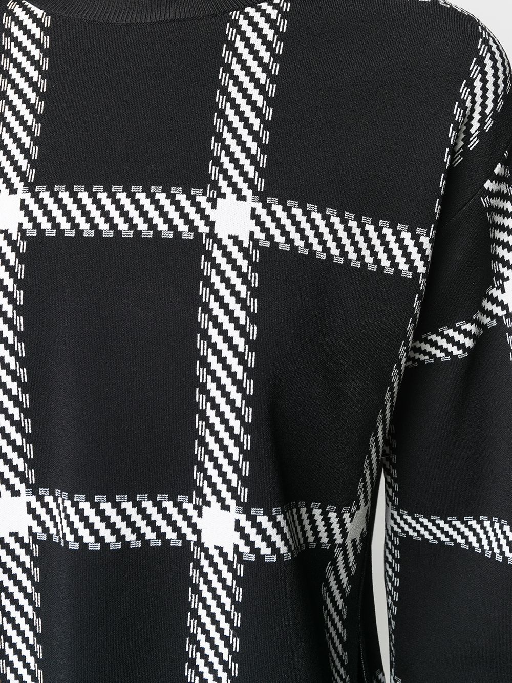   windowpane check print sweatshirt   - 5