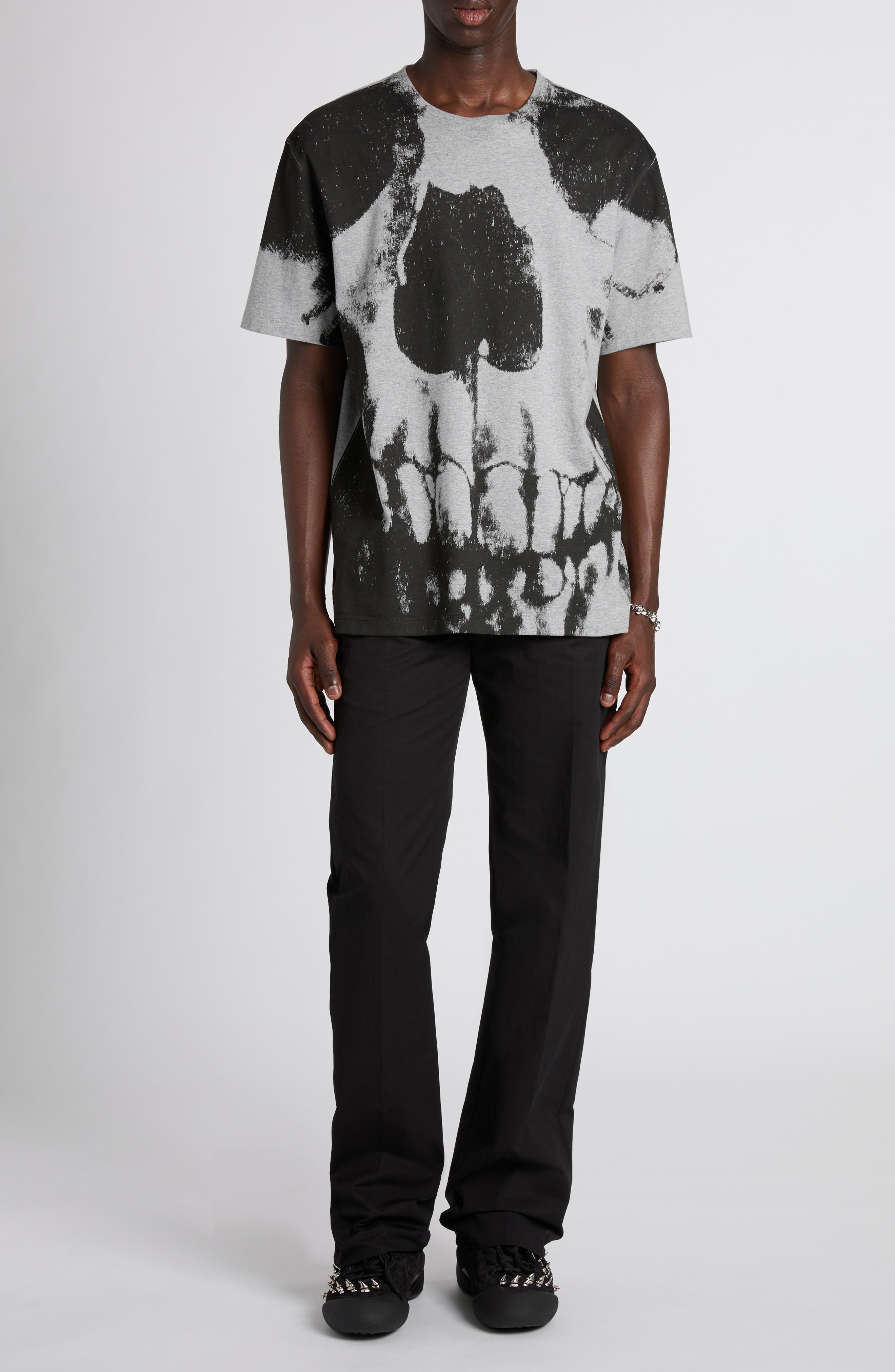 McQueen Skull Print Graphic T-Shirt in Grey/Grey at Nordstrom - 2