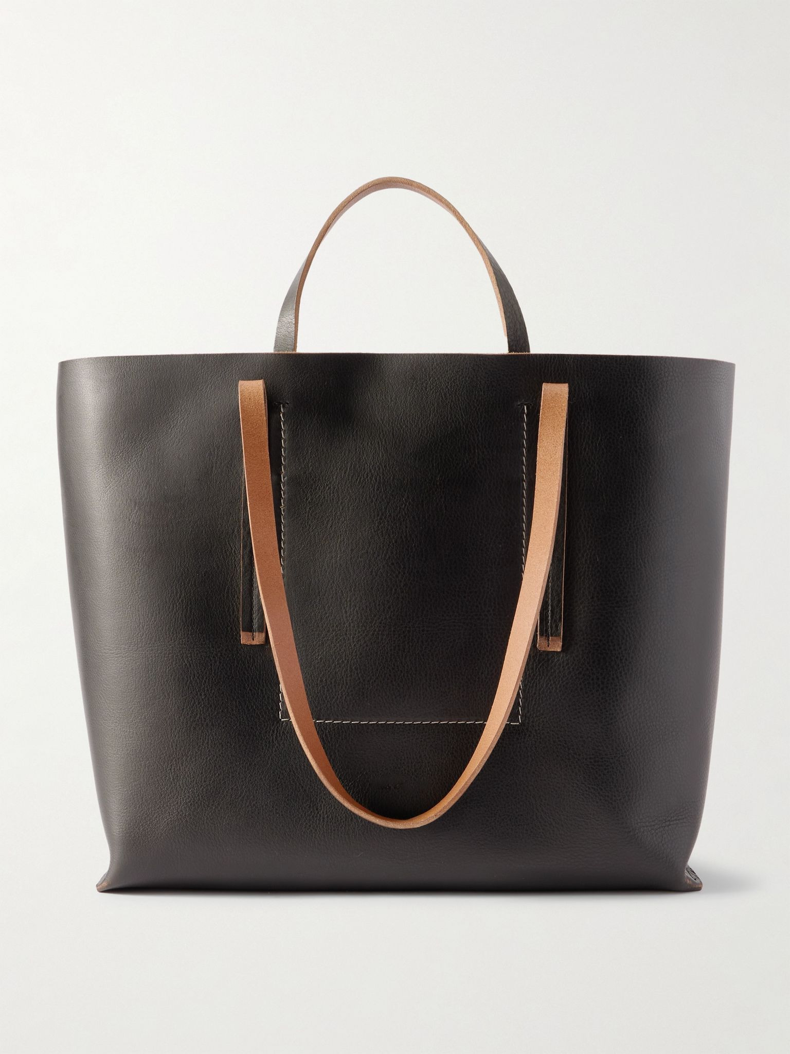 Leather Tote Bag Black - 1