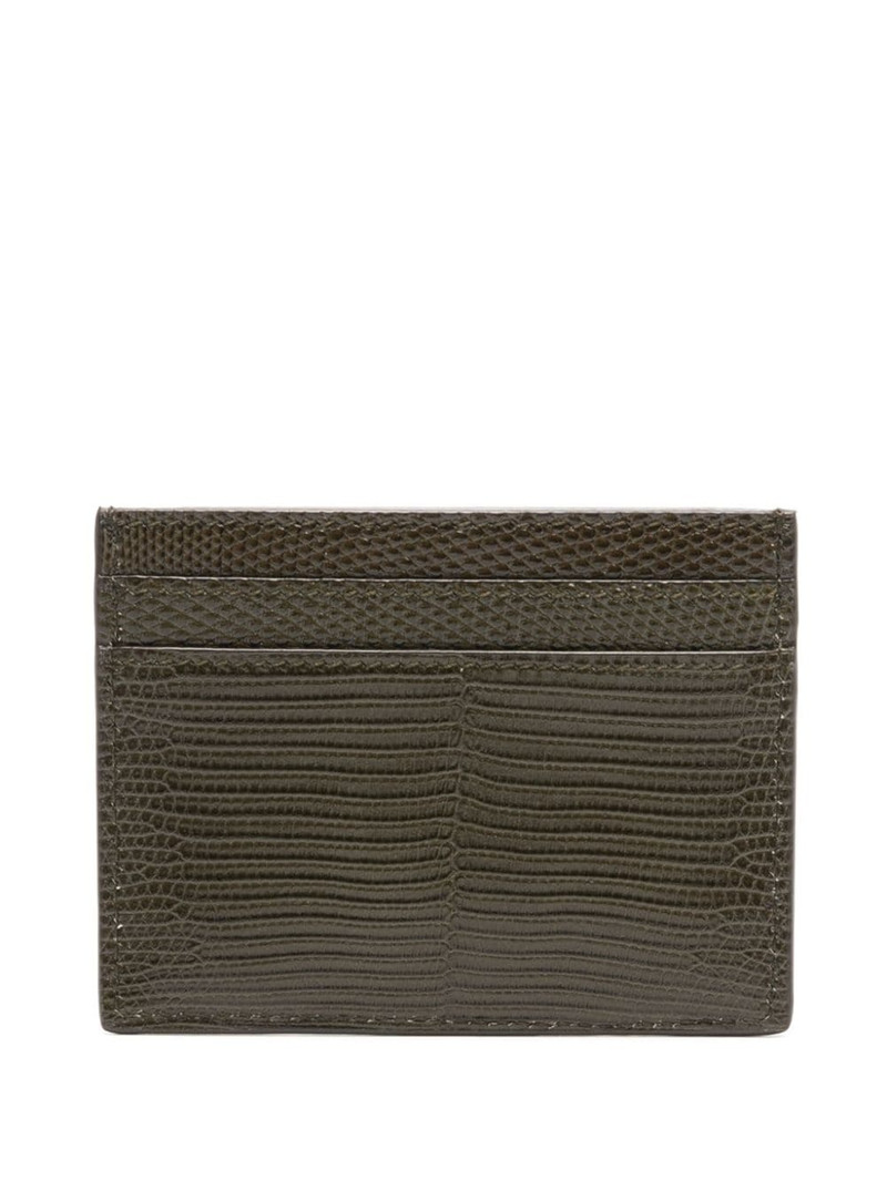 SAINT LAURENT logo-stamp embossed-leather cardholder outlook