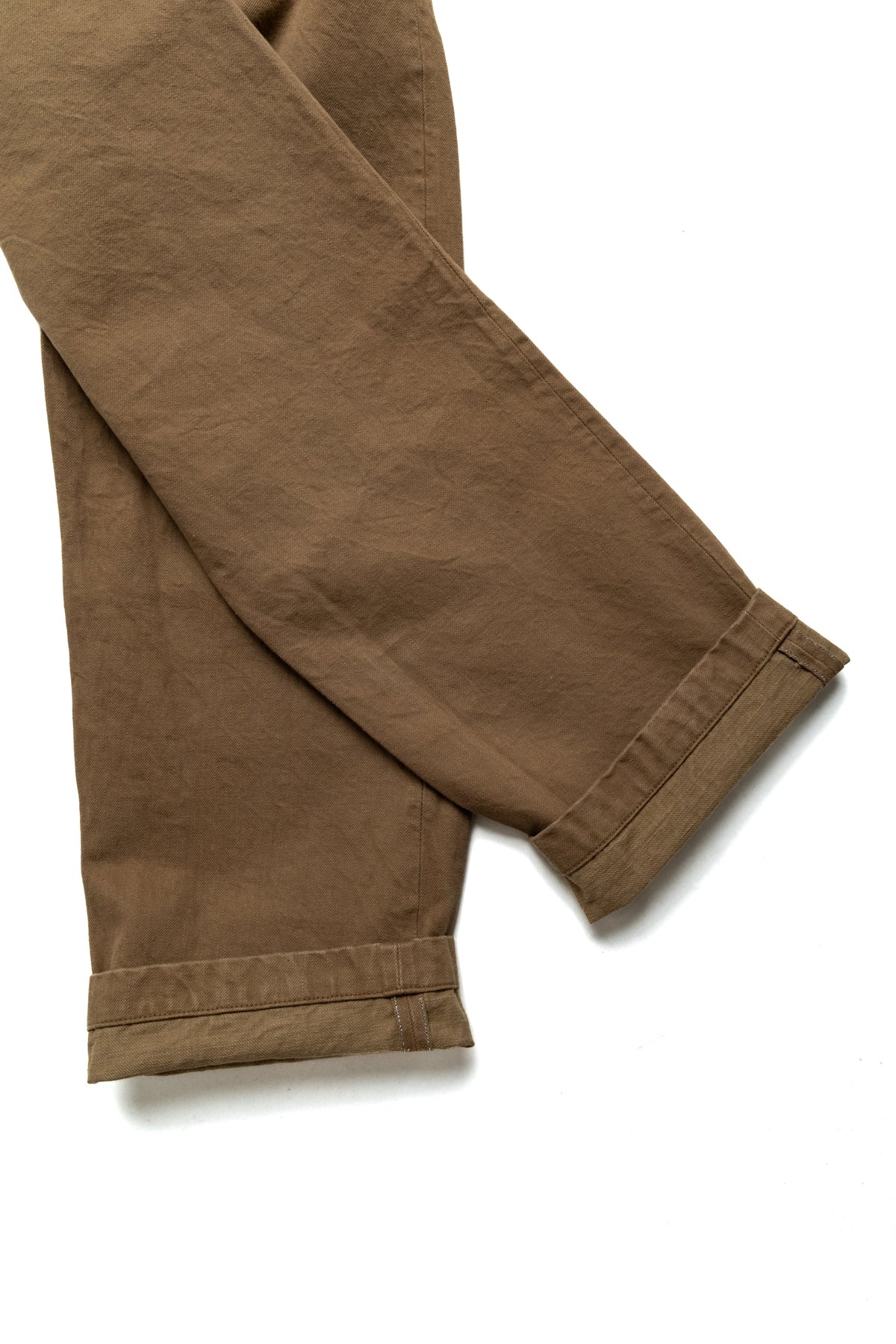 SJ48CP 15oz Khaki Chino Wide Straight Trousers - 9