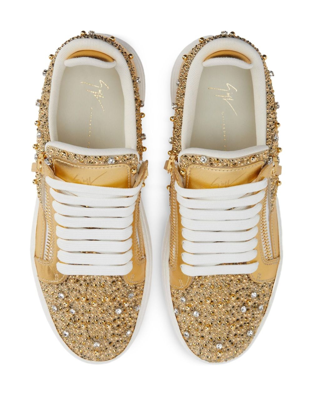 embellished zip low-top sneakers - 3