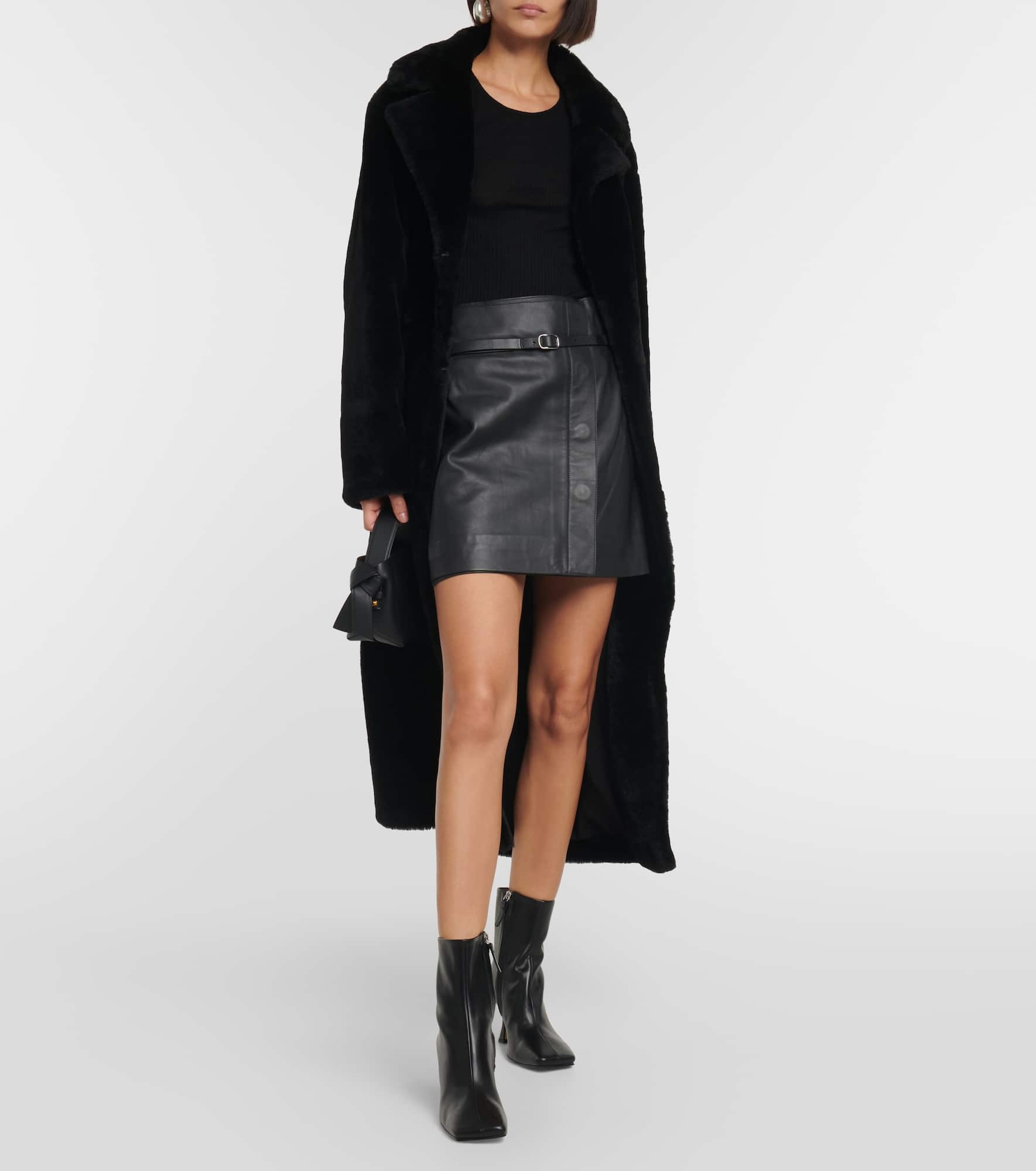 Wrap leather miniskirt - 2