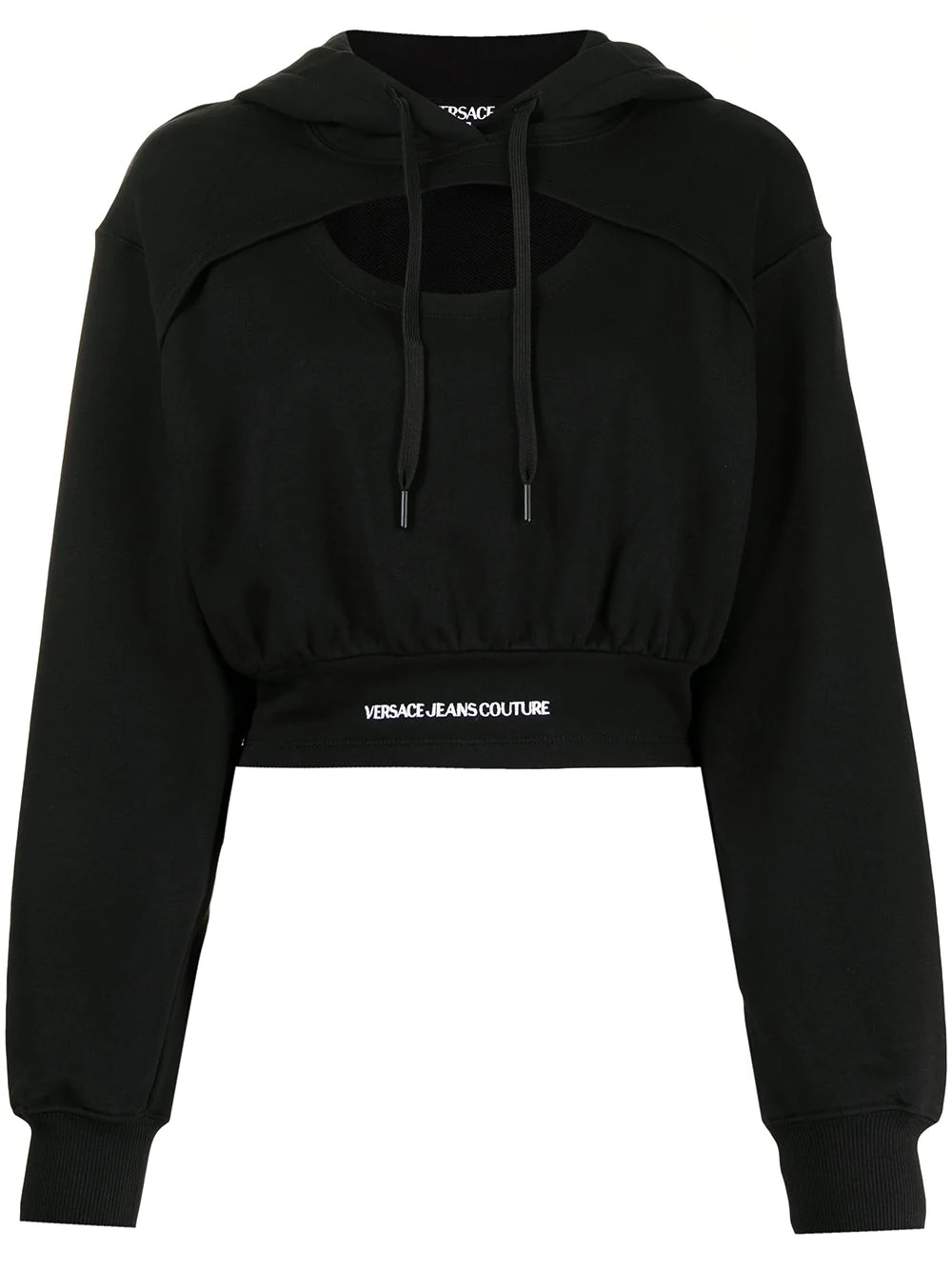 logo-waistband cut-out hoodie - 1