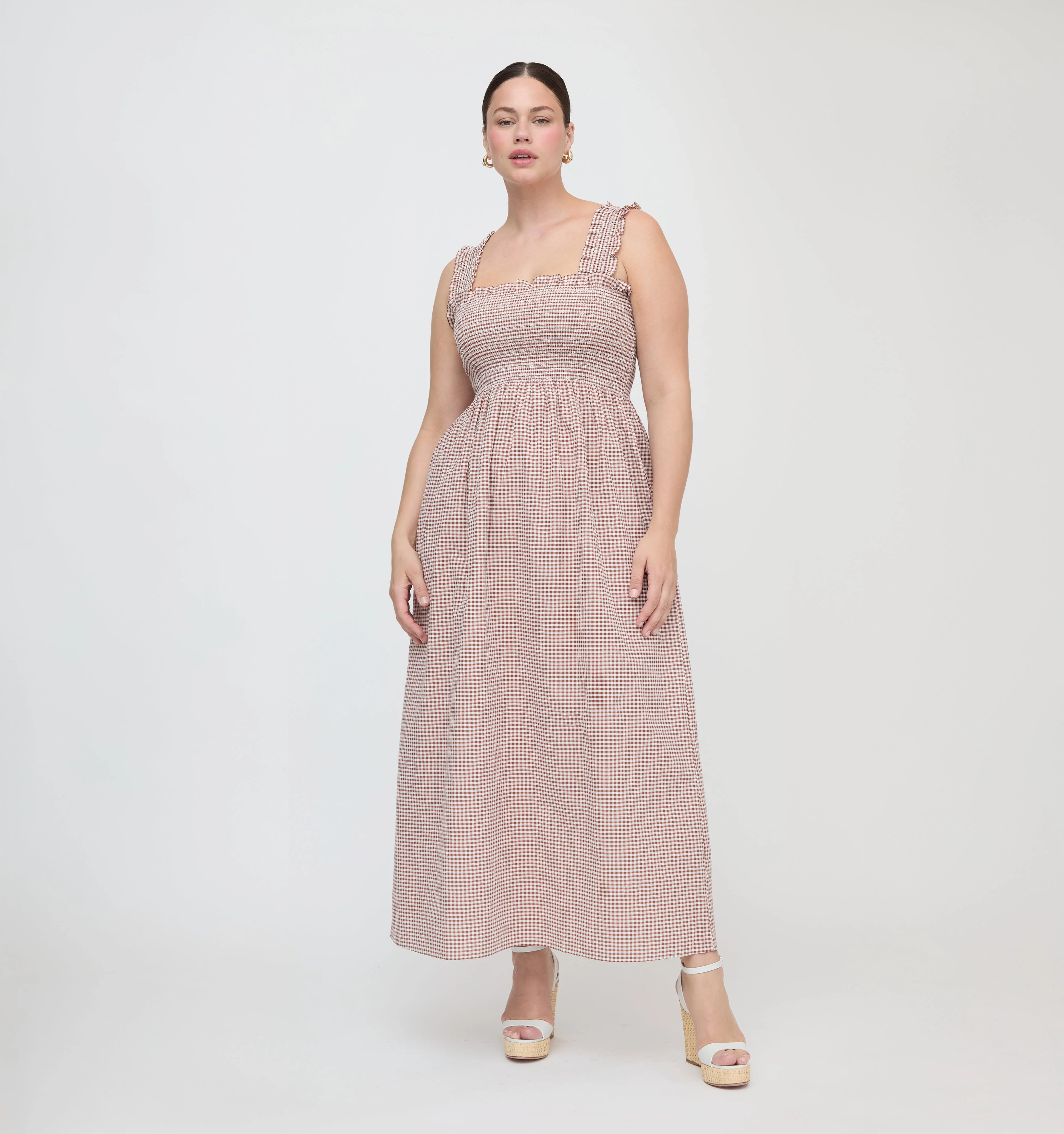 The Ashlyn Nap Dress - Cognac Gingham - 1