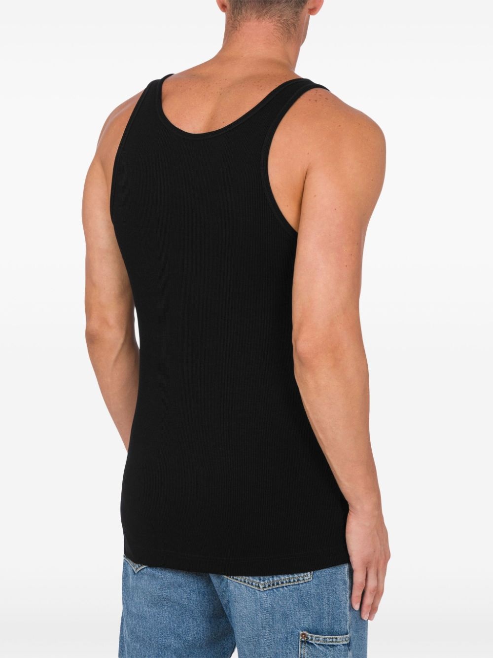 logo-embroidered tank top - 3