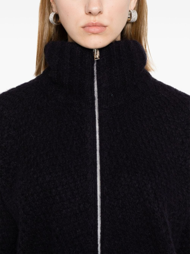 zip-up brushed cardigan 5