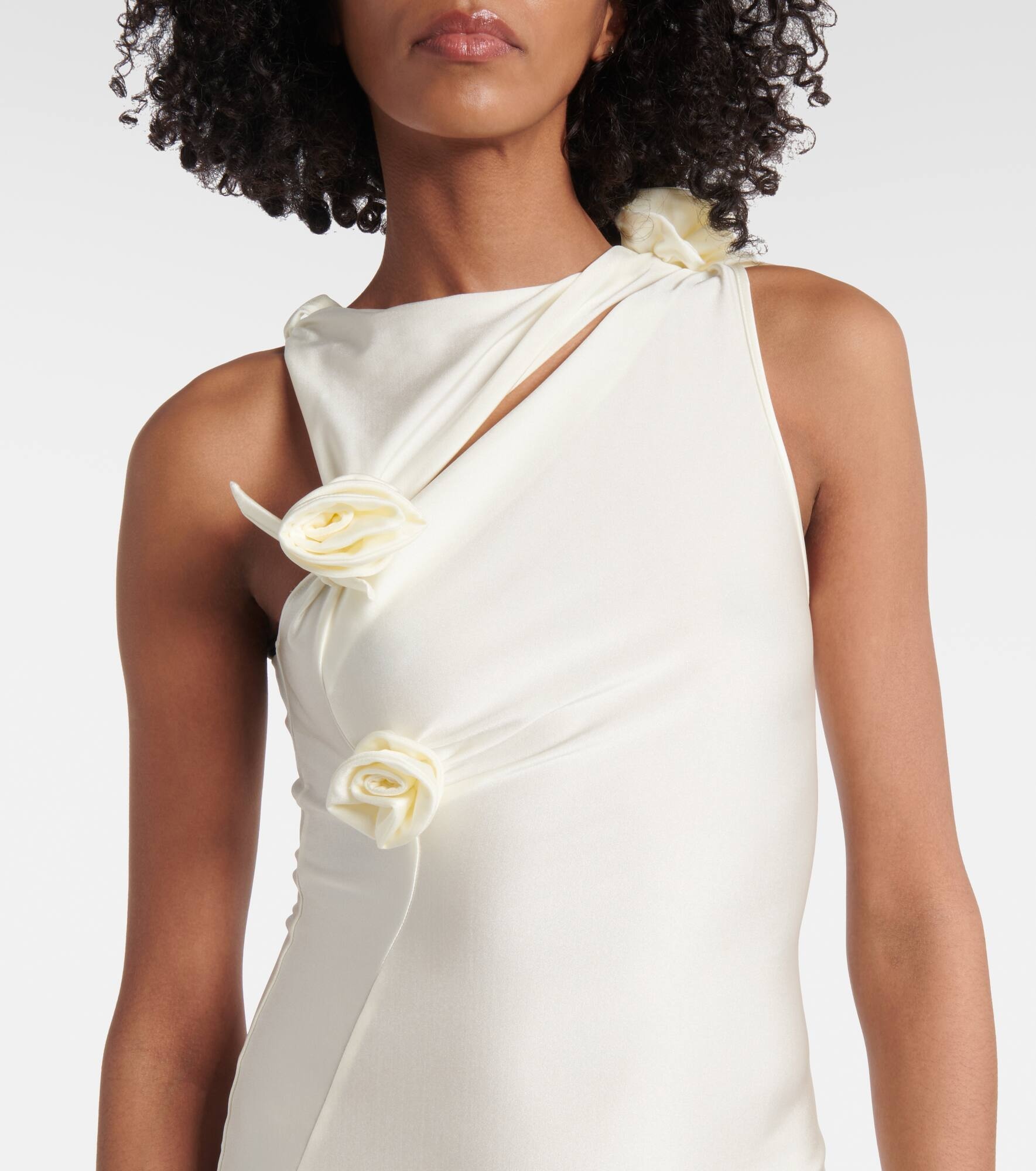 Embroidered asymmetric maxi dress - 4