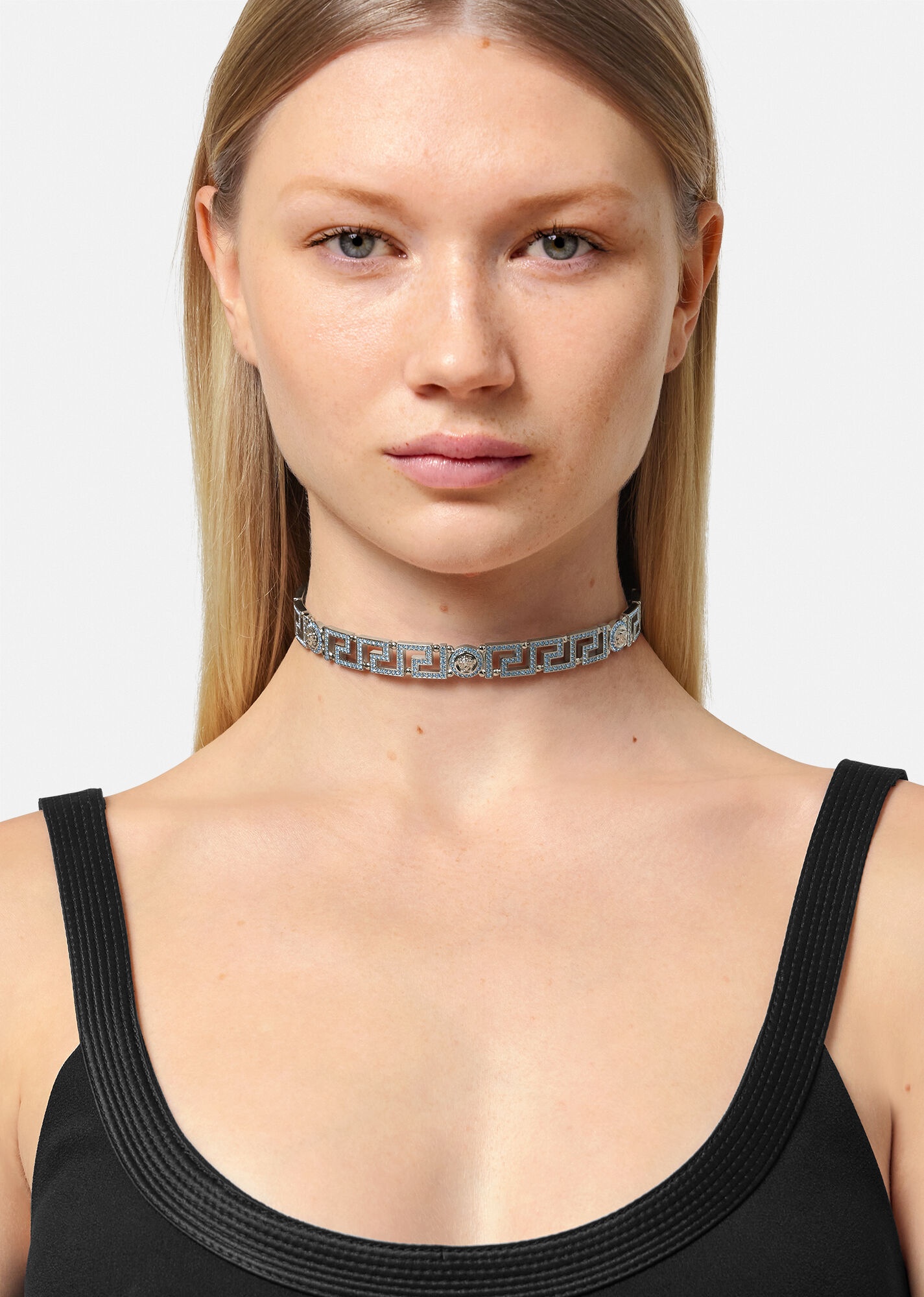 Crystal Medusa Greca Choker Necklace - 3