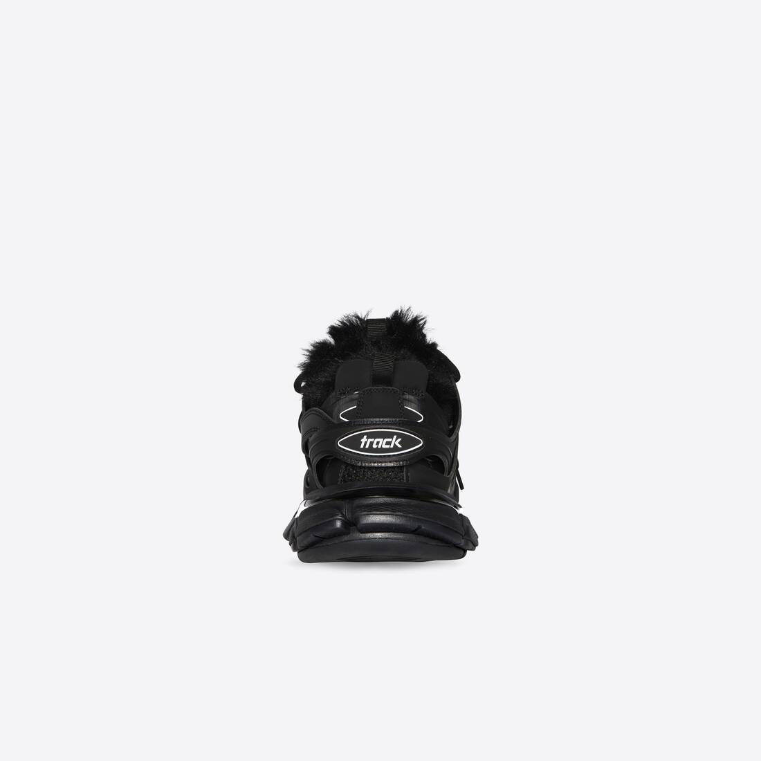 Men's Track Sneaker Fake Fur in Black - 5