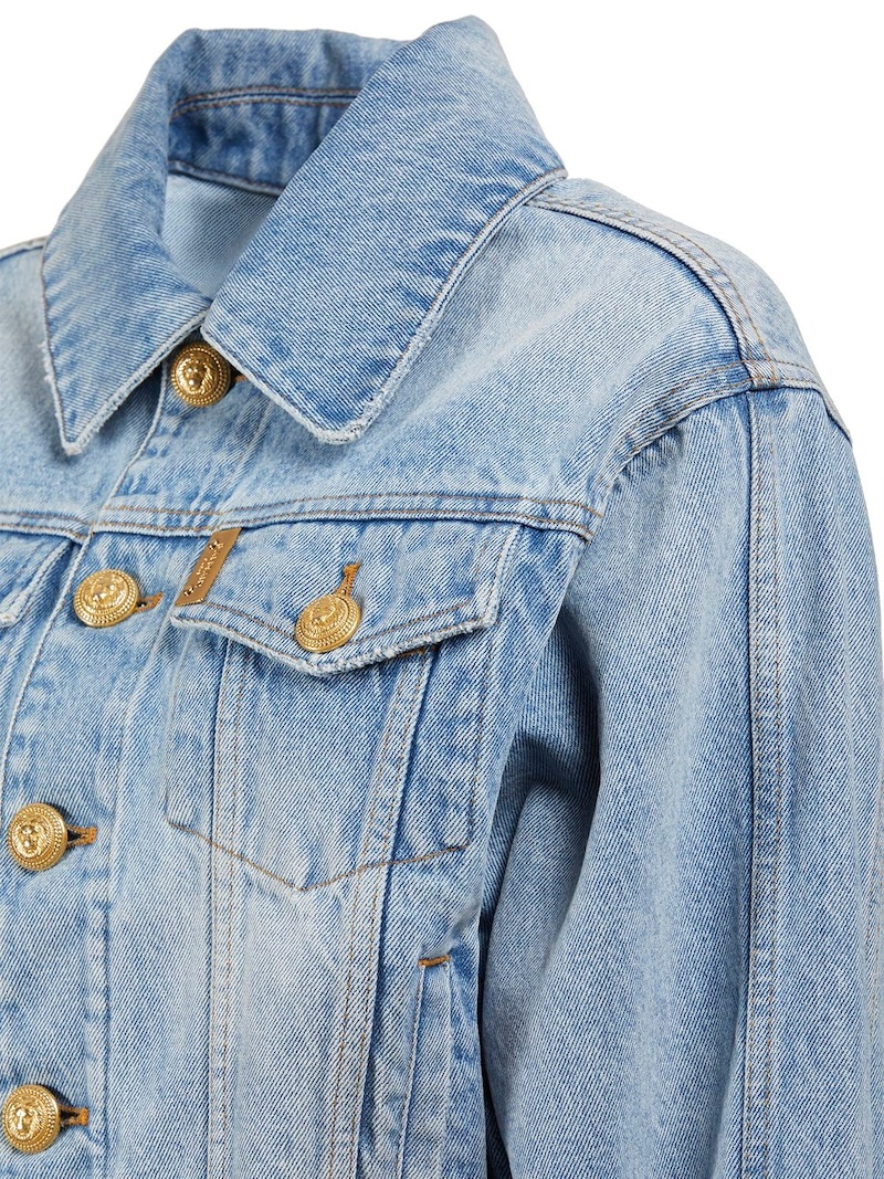 Oversize vintage cotton denim jacket - 4