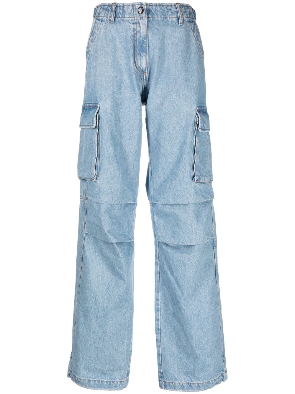 denim cargo trousers - 1