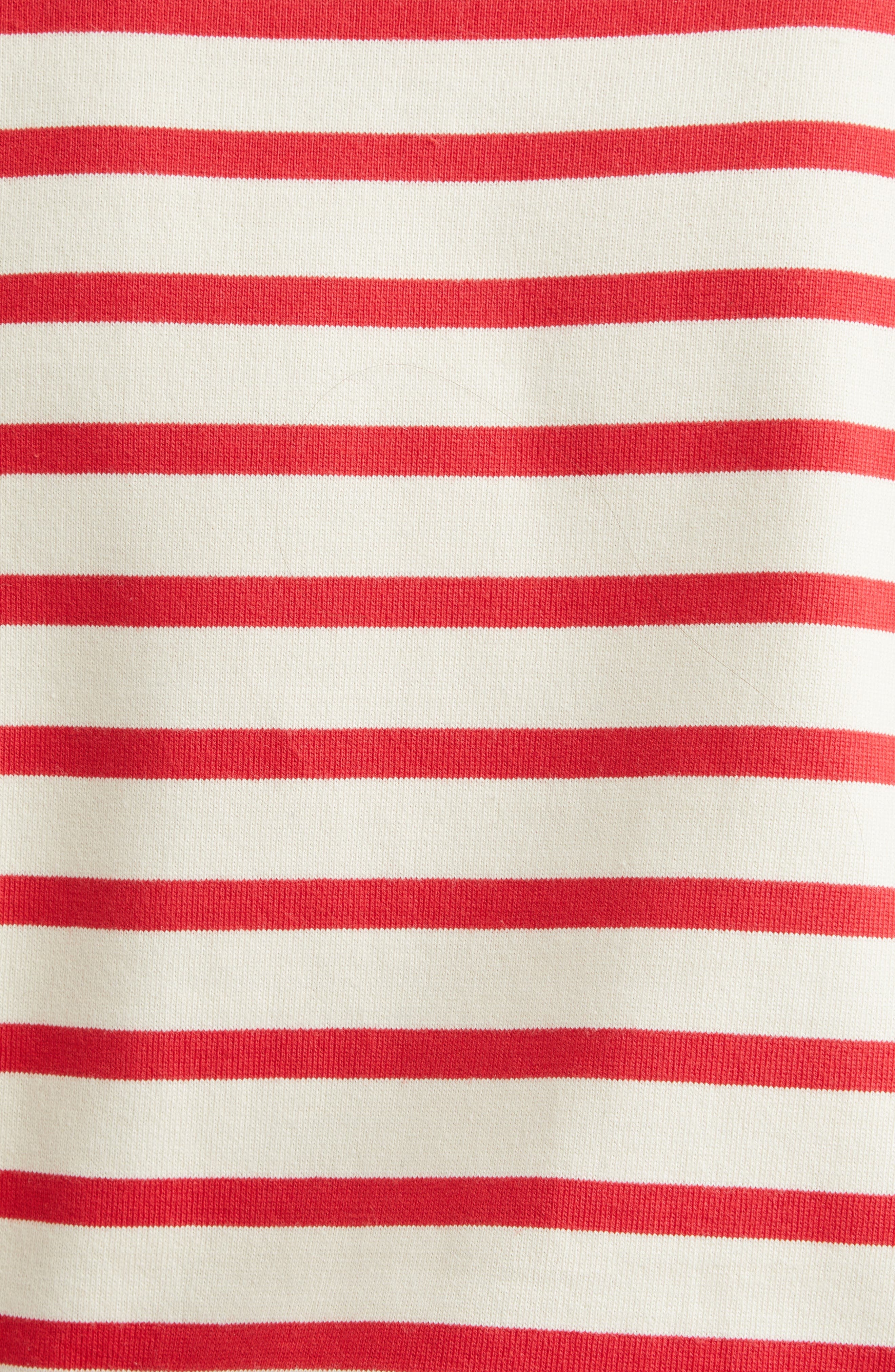 Valentino Garavani Stripe Logo Long Sleeve Cotton T-Shirt in Avorio/rosso at Nordstrom - 7