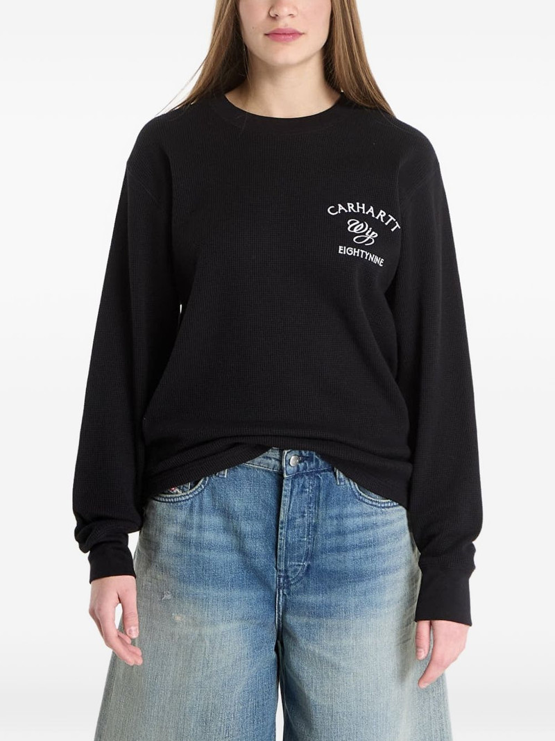 waffle-knit logo-print T-shirt 4