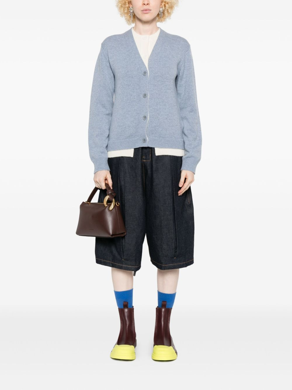 button-front layered cardigan - 2