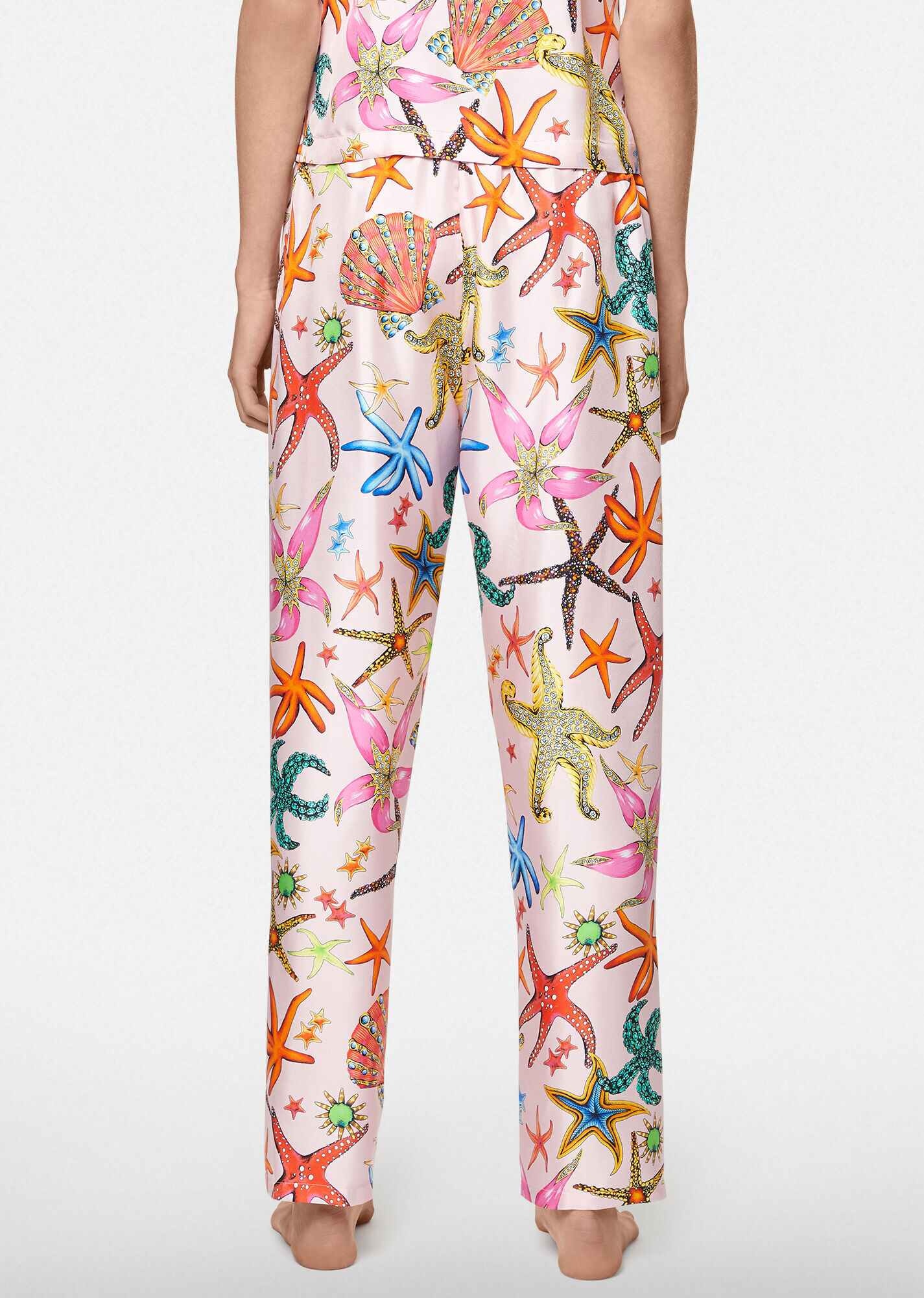 Trésor de la Mer Print Silk Pajama Pants - 3