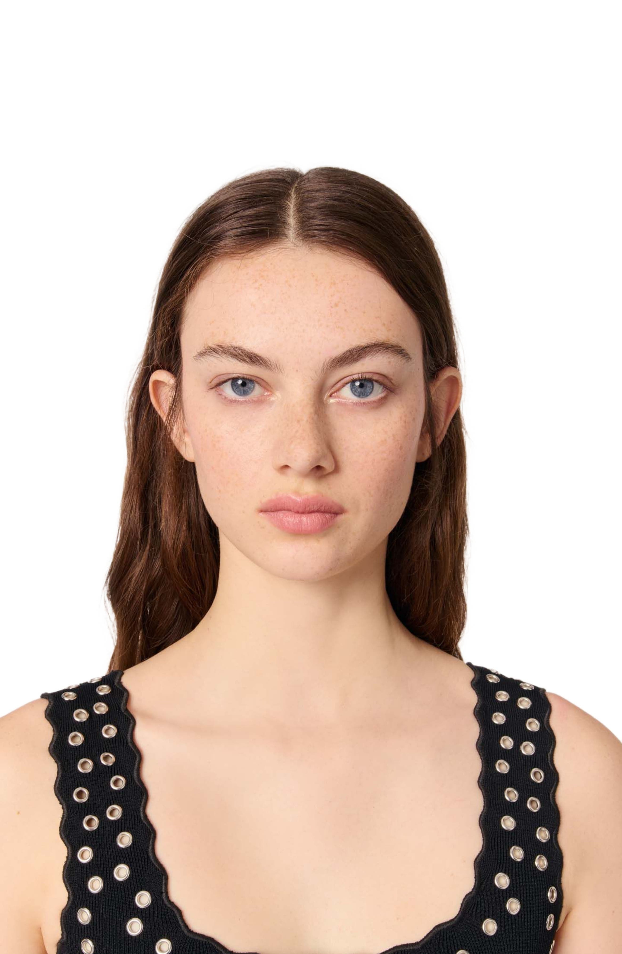 maje Short eyelet knit dress in Black at Nordstrom - 4