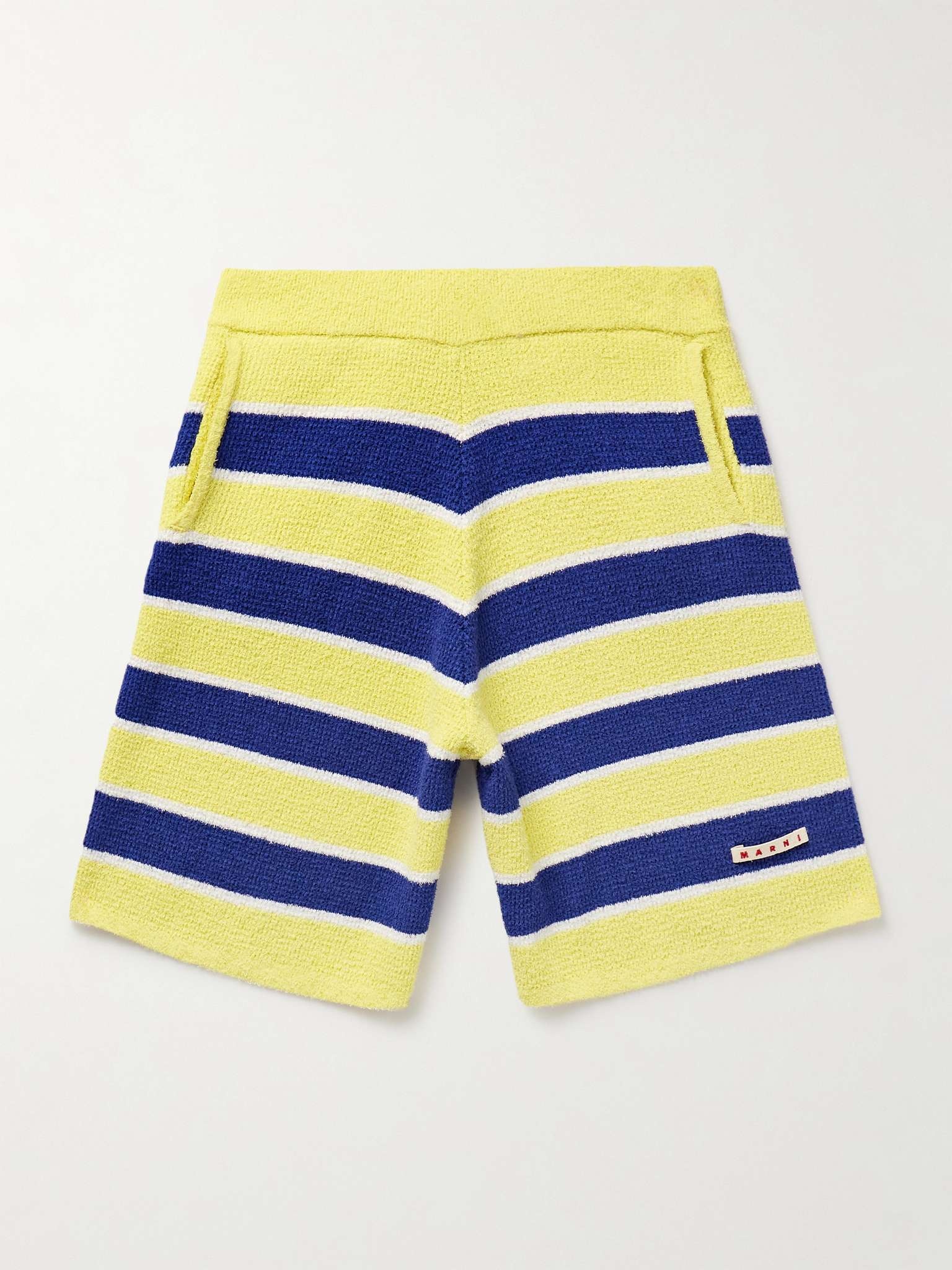 Straight-Leg Logo-Appliqued Striped Cotton-Blend Terry Shorts - 1