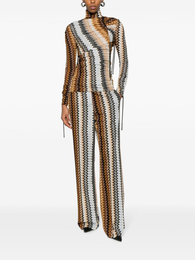 Missoni zigzag high-neck ruched top outlook