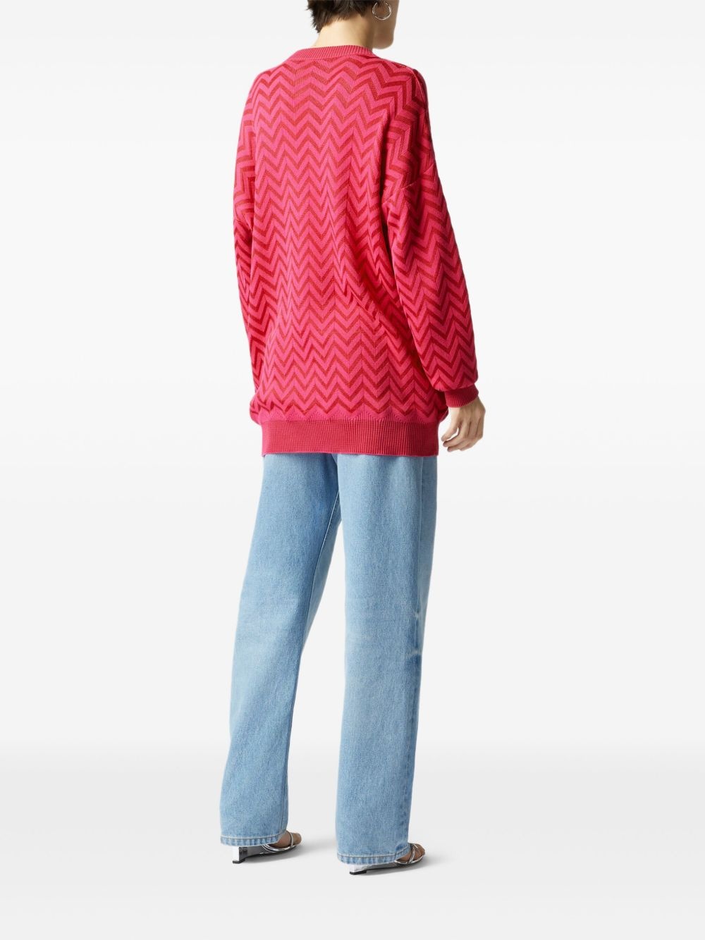 chevron-woven cardigan - 3