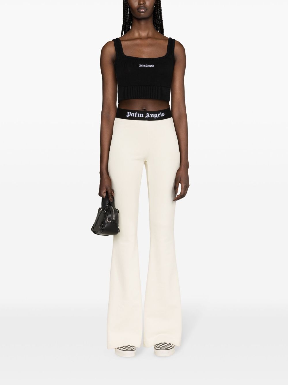logo-tape flared track pants - 2