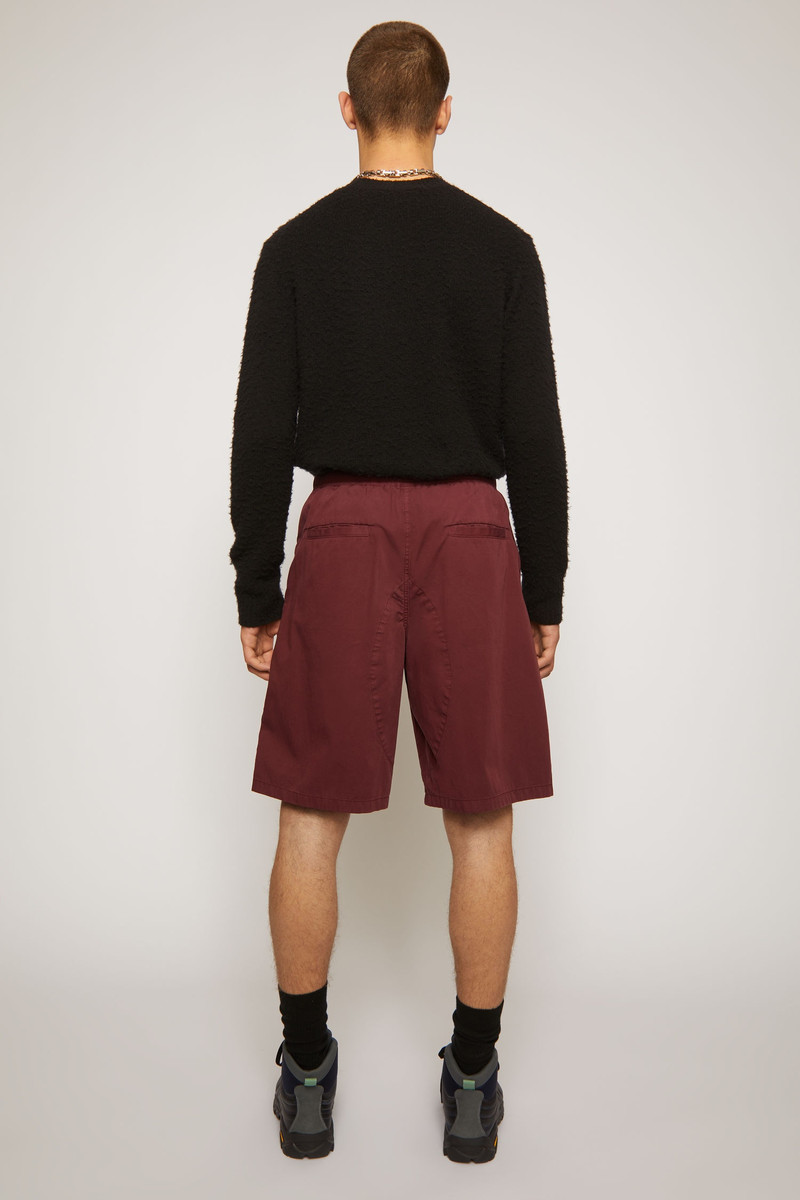 Wide-leg cotton shorts burgundy 4
