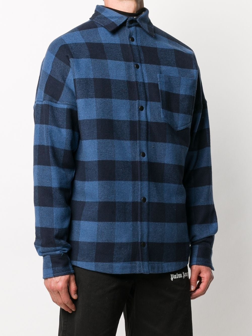 checkered logo print shirt - 3