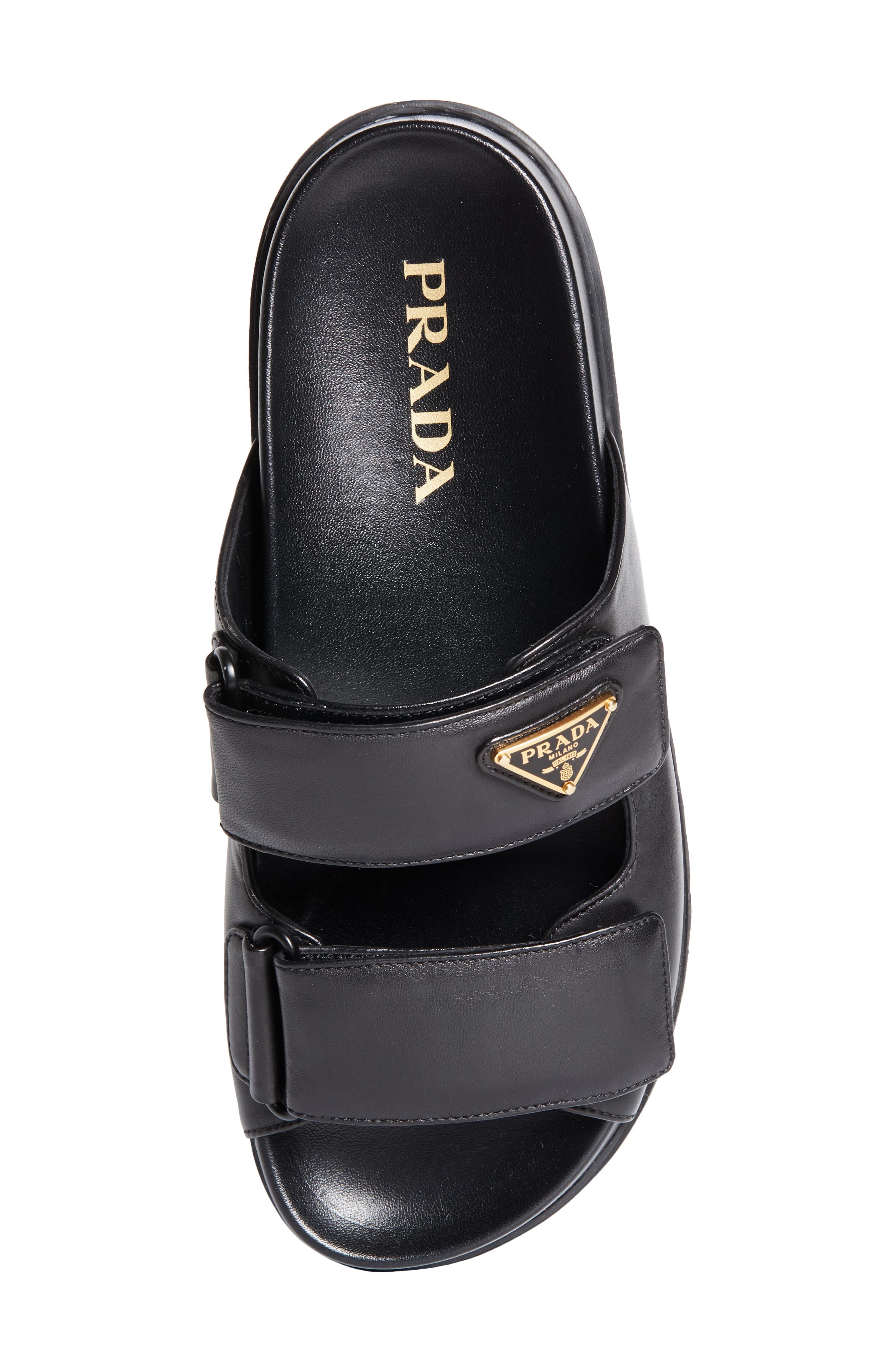 Prada Double Band Slide Sandal in Nero at Nordstrom - 5