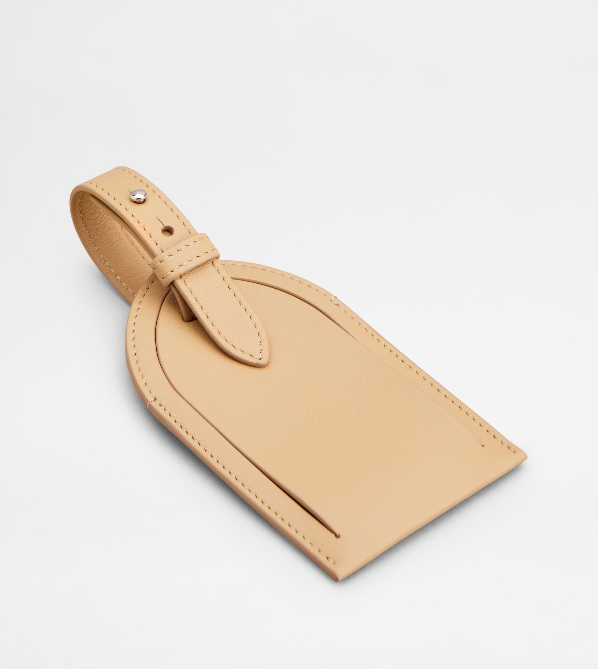 ADDRESS TAG IN LEATHER - NATURAL - 3